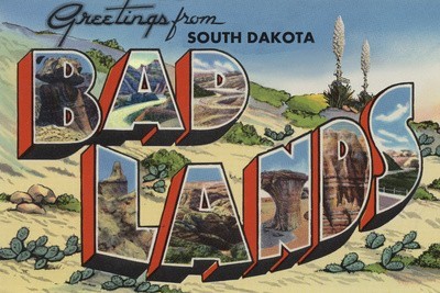 Vintage "Greetings from Badlands" items
