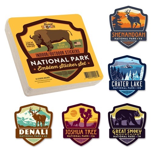 63 National Park Emblem sticker set